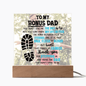 To My Stepped Up, Bonus Dad, Stepdad, Stepfather: Personalized Photo Acrylic Plaque Gift for Father's Day From Son or Daughter