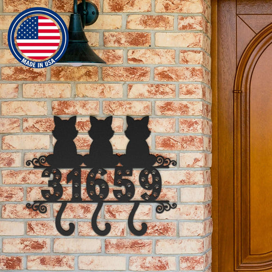 Personalized House Number Plaque, Cat Address Sign