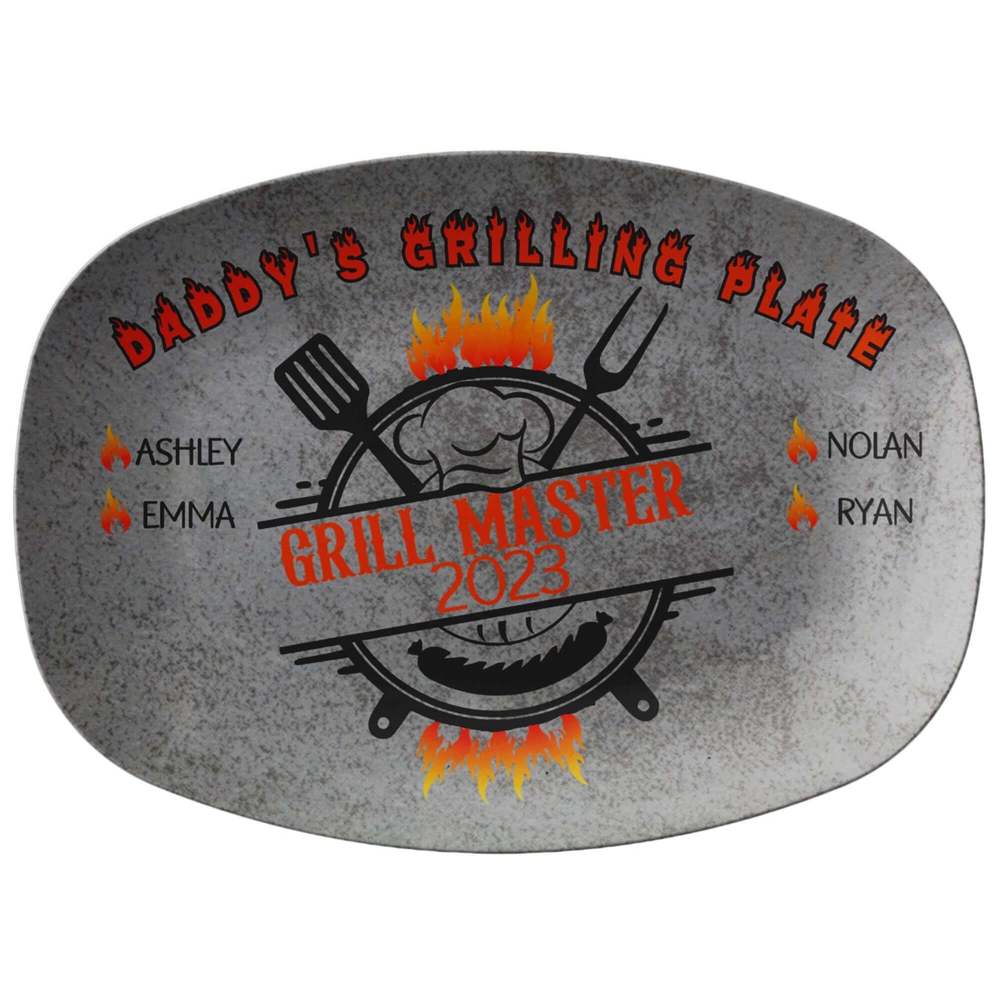 BBQ Gifts, Personalized Grilling Plate, Grill Master, Custom Platter