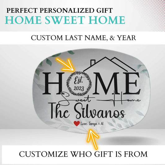 Personalized Housewarming Serving Tray Home Sweet Home Custom Gift