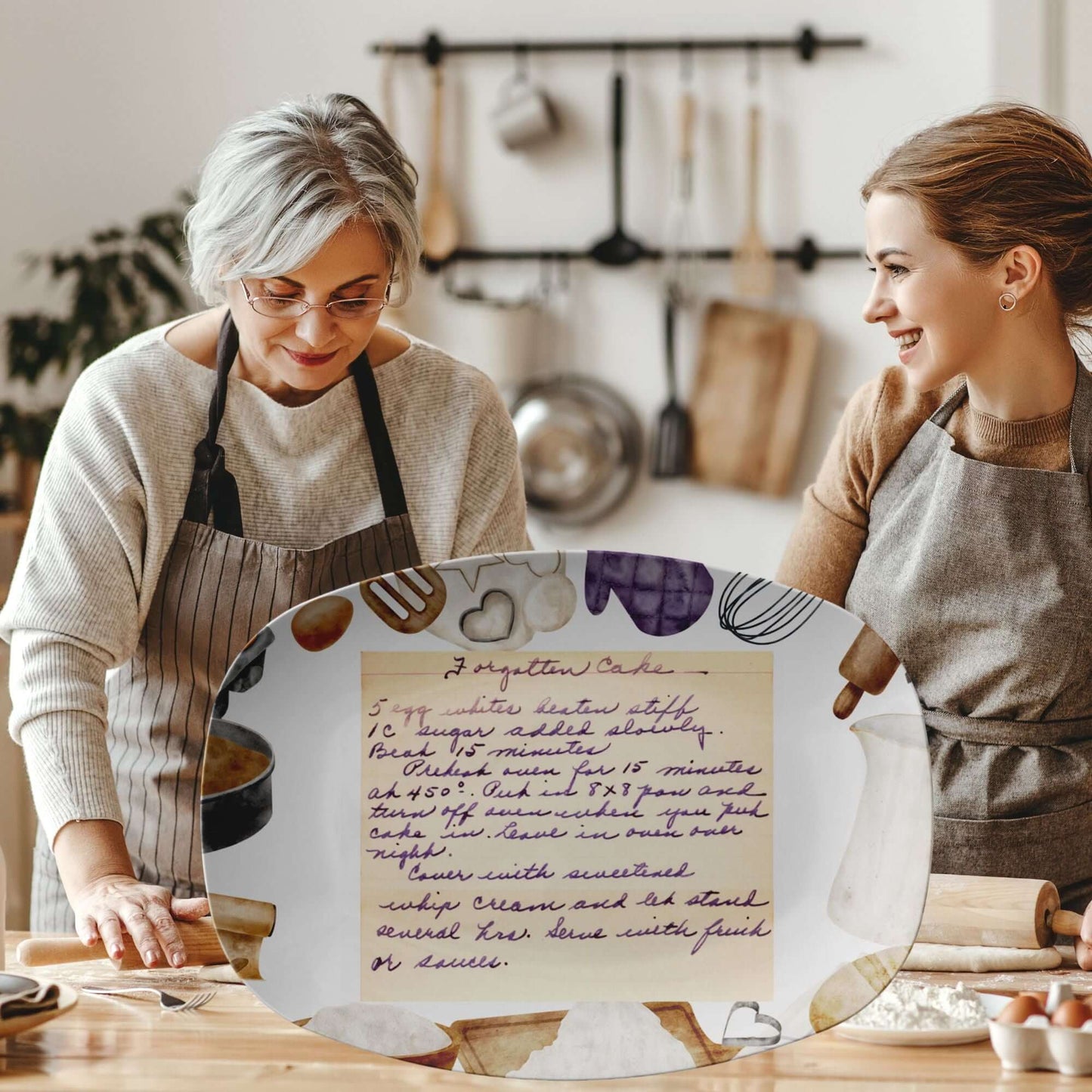 Custom Handwriting Recipe Platter, Family Recipe Keepsake