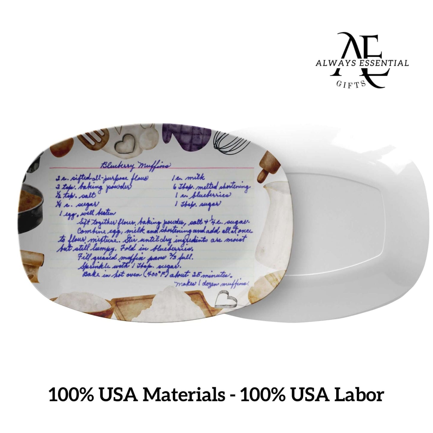 Custom Handwriting Recipe Platter, Family Recipe Keepsake