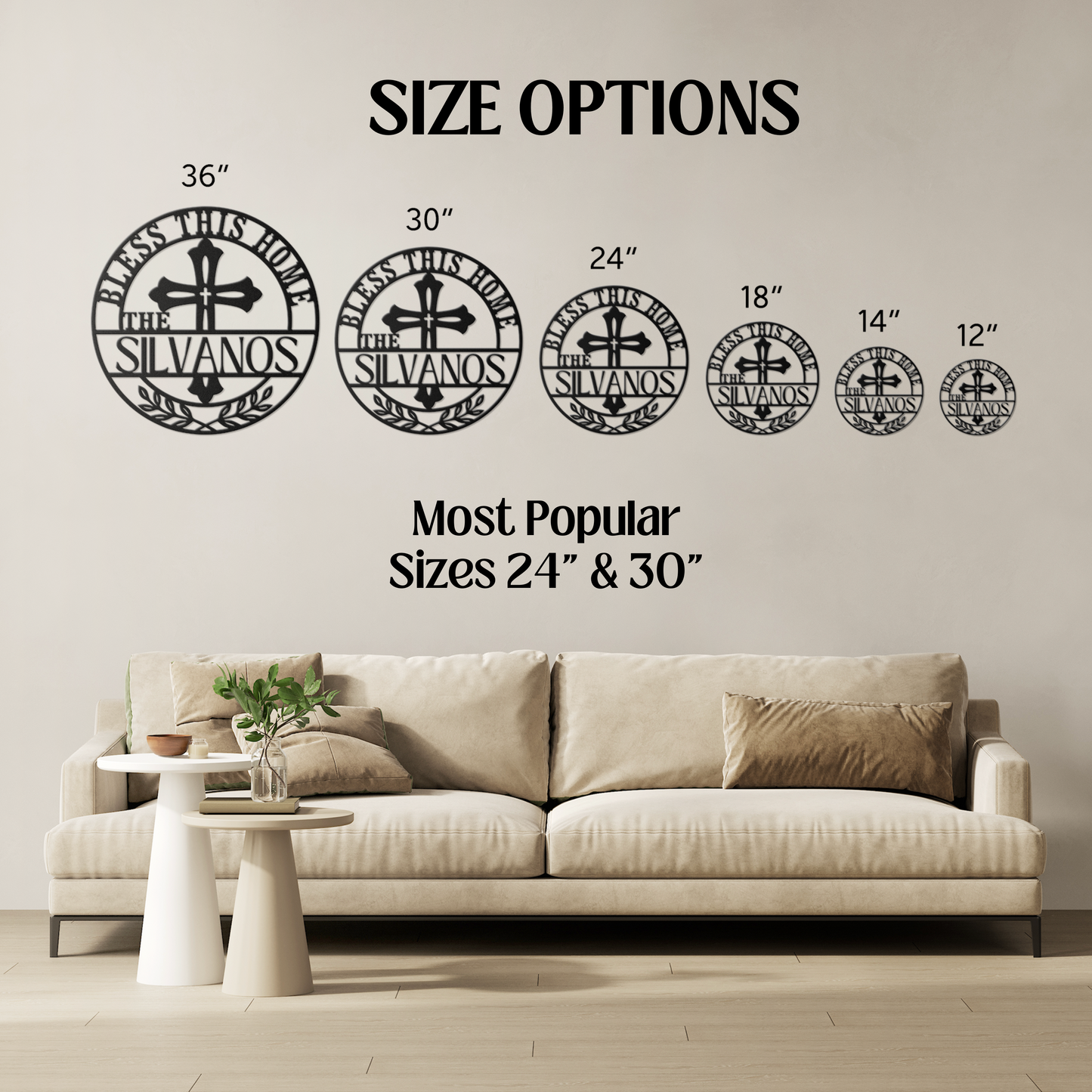 Bless This Home Metal Sign Personalized Family Name Wall Art