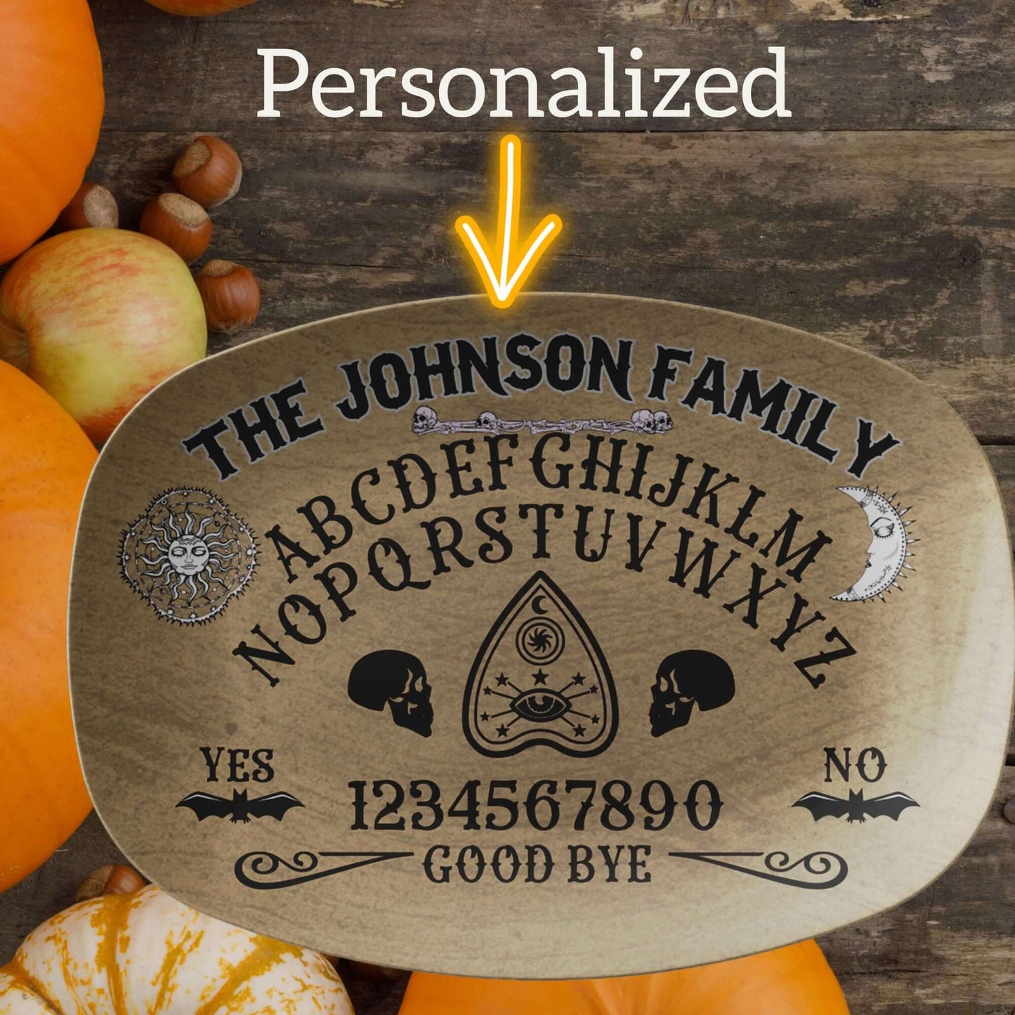 Ouija Board Personalized Platter, Custom Serving Tray