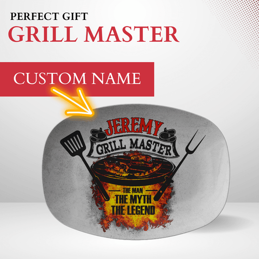 Grill Master The Man The Myth The Legend Personalized Name Grilling Platter
