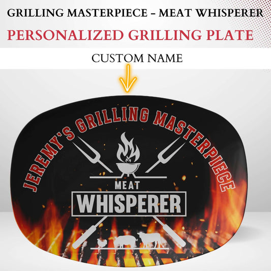 Custom Grilling Platter, Meat Whisperer Grill Plate Personalized