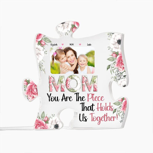 Personalized Photo Puzzle Acrylic Plaque - Celebrate Mom with a Unique and Sentimental Gift
