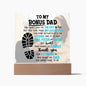 To My Stepped Up, Bonus Dad, Stepdad, Stepfather: Personalized Photo Acrylic Plaque Gift for Father's Day From Son or Daughter