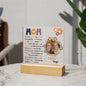 Personalized Boho Chic Photo Acrylic Plaque - Heartfelt Gift for Mom | LED Options Available