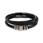 To My Man Vegan Leather Bracelet, With Personalized Card Stepped Up Dad