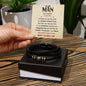 To My Man Vegan Leather Bracelet, With Personalized Card Stepped Up Dad