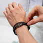 Personalized Engraved Leather Bracelet For Him Baptism Gift