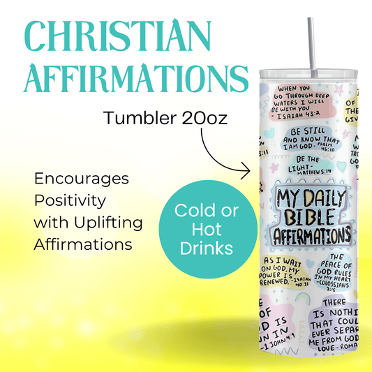 My Daily Bible Affirmations Tumbler, Christian Verses