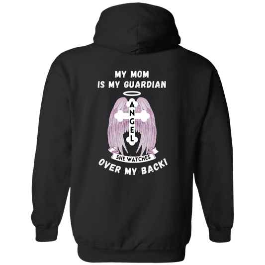 My Mom Is My Guardian Angel She Watches Over My Back Hoodie - Mom In Heaven - Mom Memorial Sweatshirt