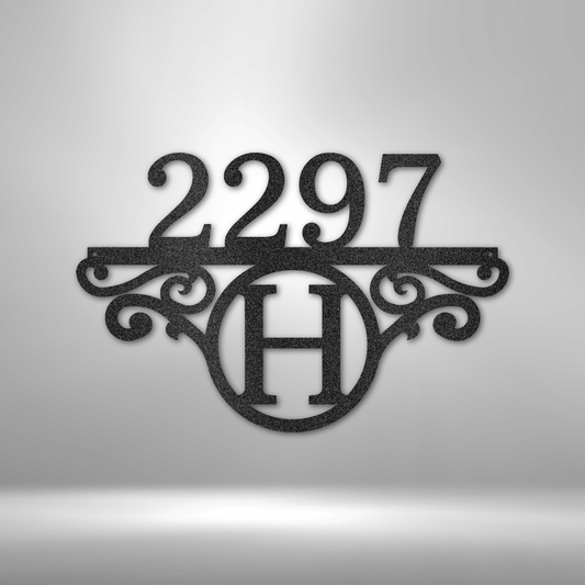 Address Number Initial Monogram, Outdoor Address Plaques