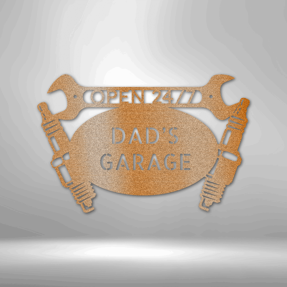 Car Garage Monogram Custom Metal Wall Sign For Garage