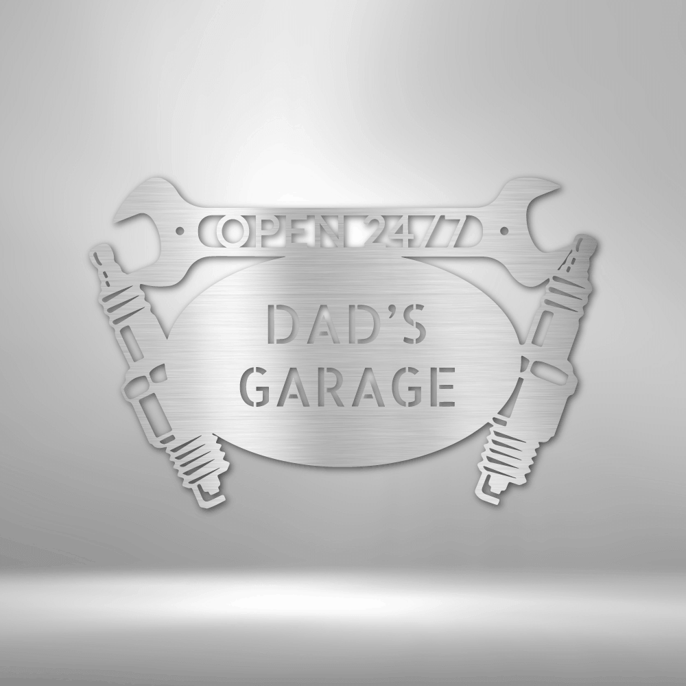 Car Garage Monogram Custom Metal Wall Sign For Garage