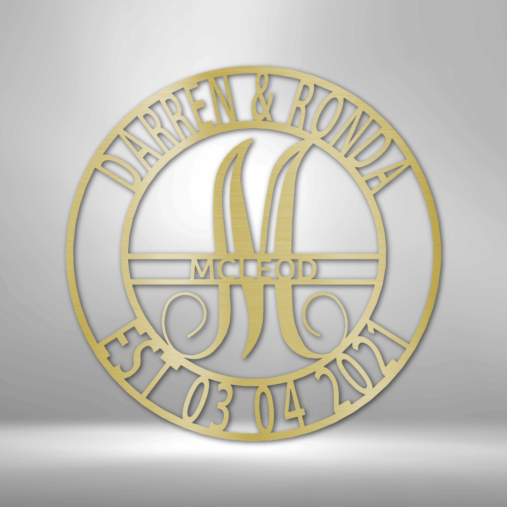 Elaborate Name - Steel Sign - Personalized Metal Wall Art Monogram Sign