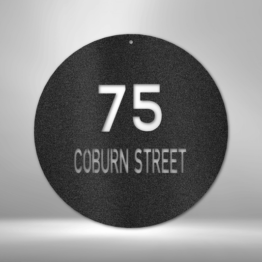 Circle Address Custom Address Metal Sign