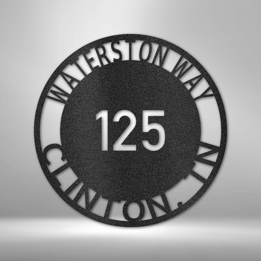 Bold Circle Address - Custom House Address Sign