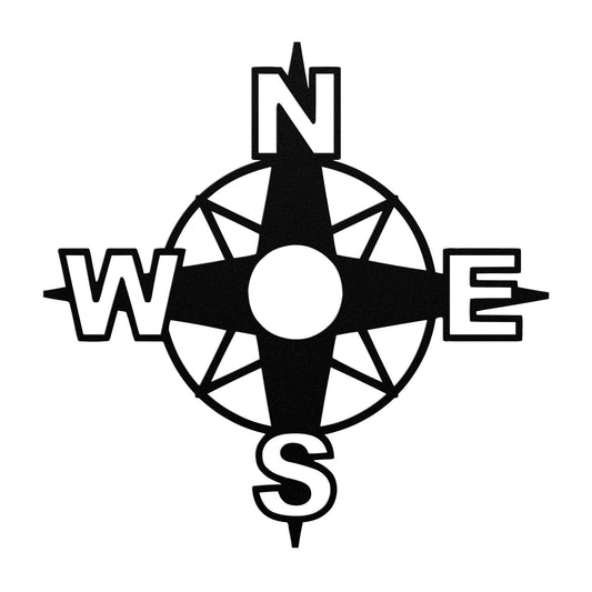 Round Compass Wall Decor - Steel Sign Of A Compass
