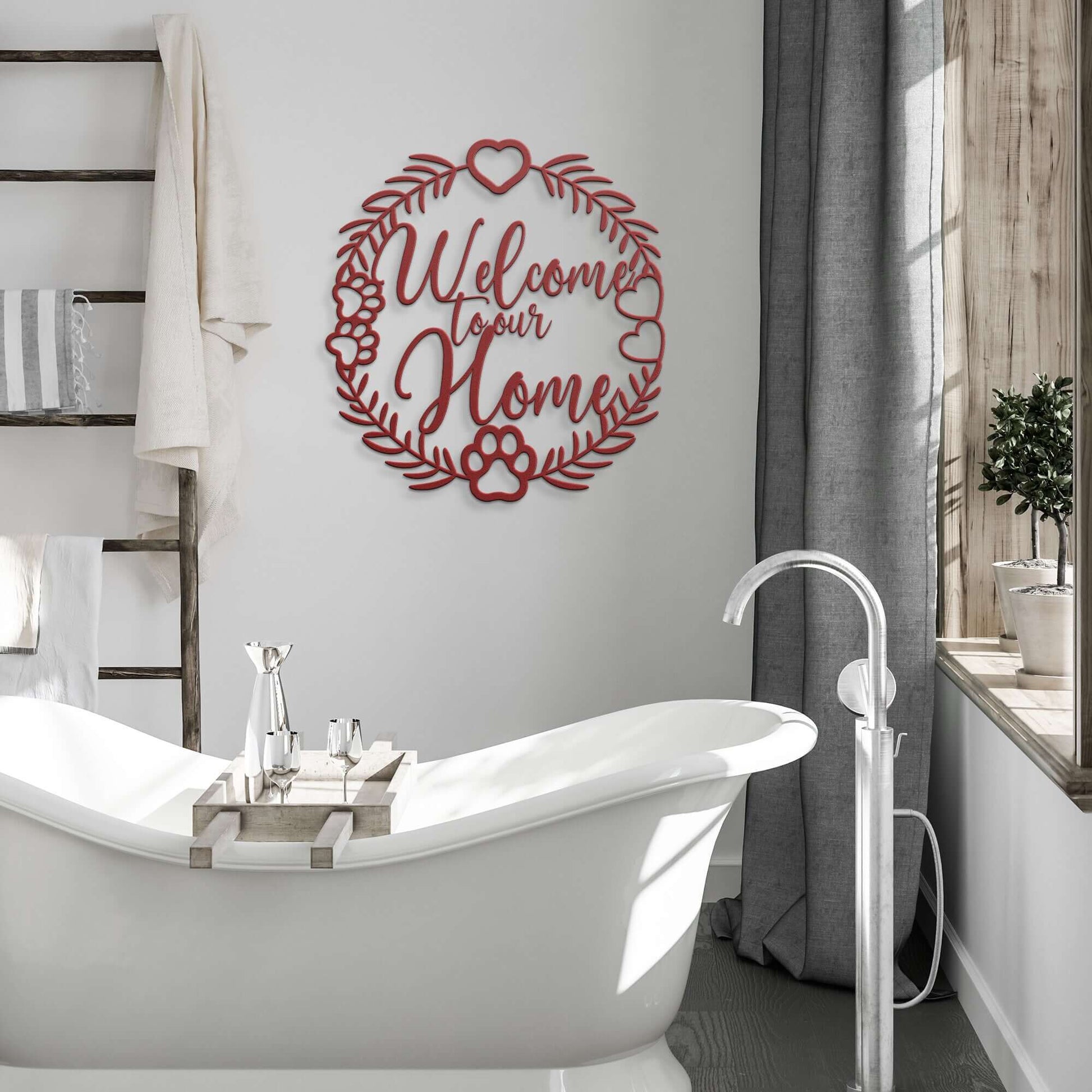 Welcome To Our Home, Outdoor Welcome Sign, Housewarming Gift, Metal Sign For Front Door Or Porch - Always Essential Gifts