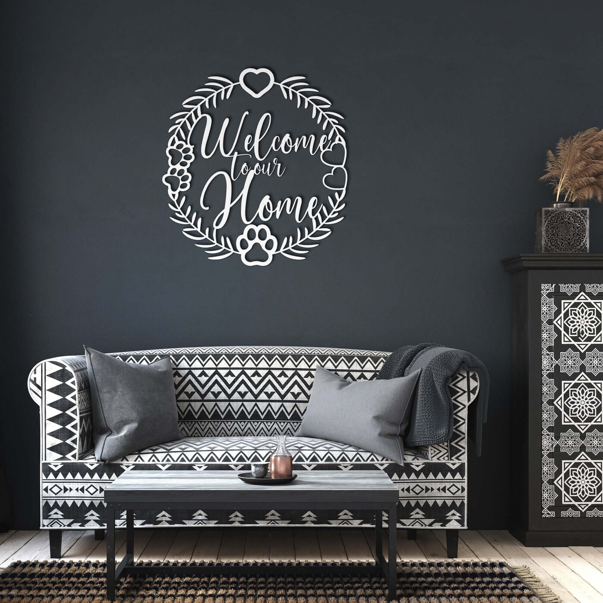 Welcome To Our Home, Outdoor Welcome Sign, Housewarming Gift, Metal Sign For Front Door Or Porch - Always Essential Gifts