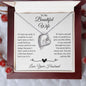 To My Beautiful Wife Heart Pendant Necklace, Gift for Wife, I Love You Jewelry Gift For Her