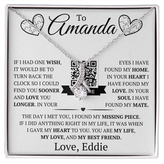 Personalized To (Name) Love (Your Name) - I Found My Missing Piece - Alluring Beauty Necklace