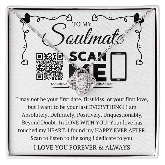 To My Soulmate Just For Her Thank God For Giving Me You Song Dedication Love Knot Necklace