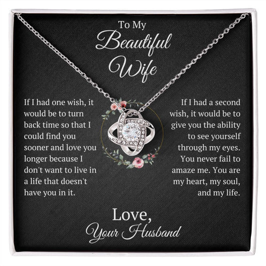 To My Beautiful Wife Necklace, Gift For Anniversary Valentine's Day Christmas, I Love You Gifts For Wife