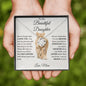 To My Beautiful Daughter Love Knot Necklace, To Daughter Love Mom