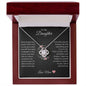 To My Daughter Love Knot Necklace Believe In Yourself Love Mom