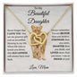To My Beautiful Daughter Interlocking Heart Necklace, Heart Necklace To Daughter Love Mom