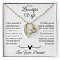 To My Beautiful Wife Heart Pendant Necklace, Gift for Wife, I Love You Jewelry Gift For Her