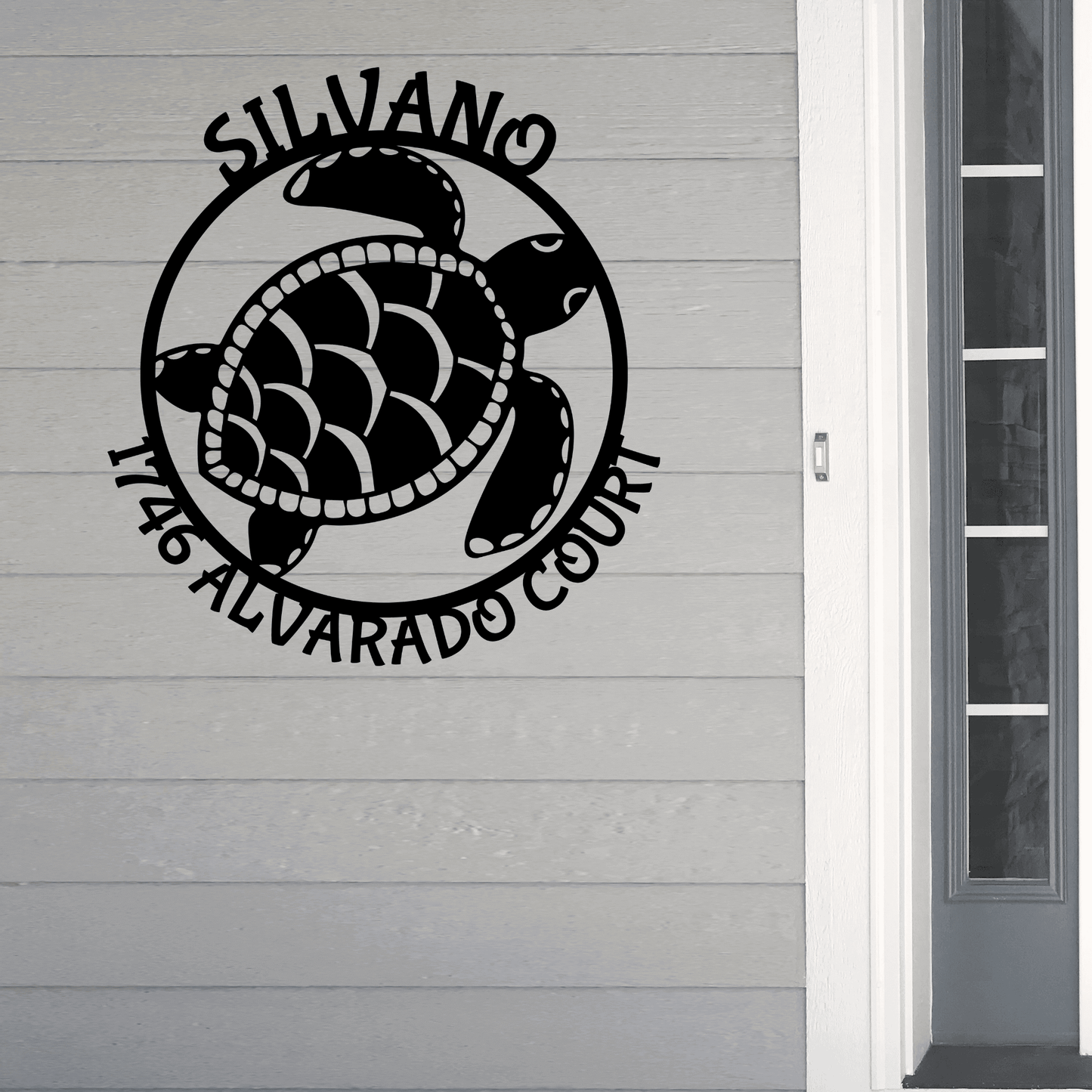 Sea Turtle House Address & Name Plaque - Personalized Turtle Sign