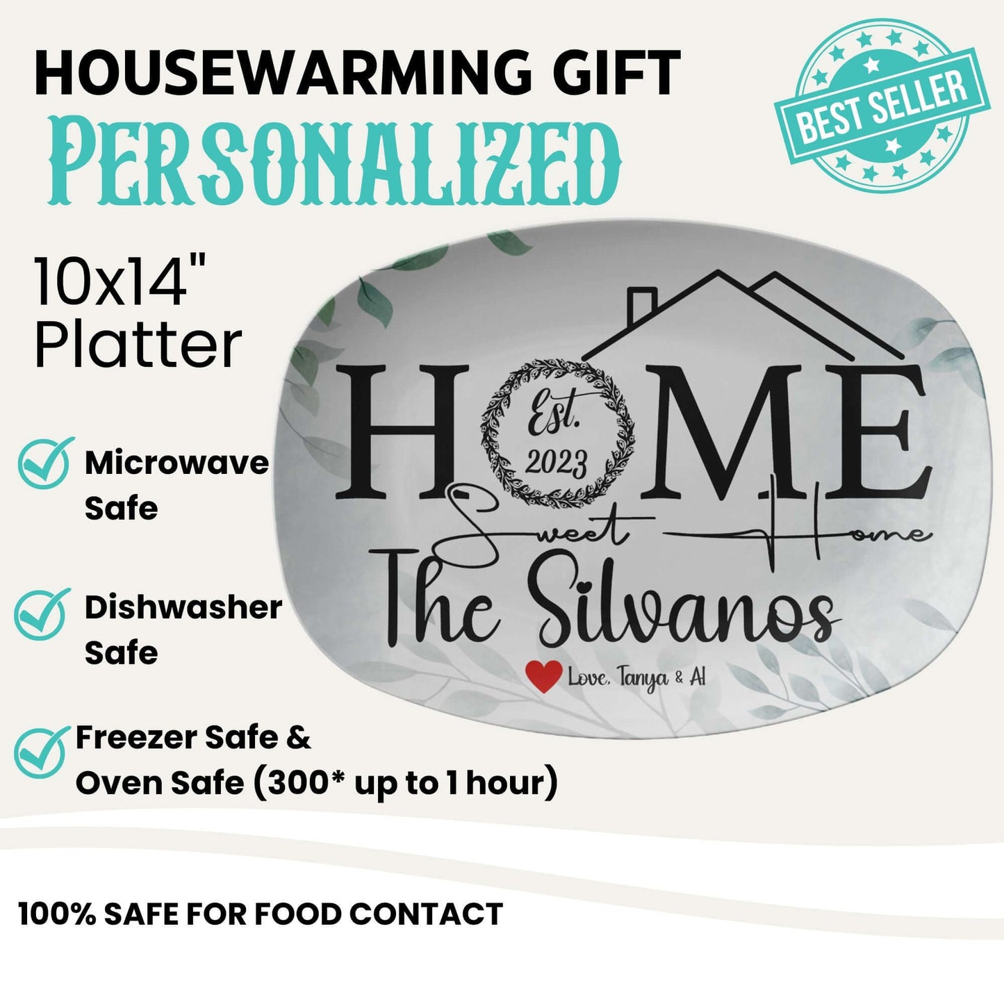 Personalized Housewarming Serving Tray Home Sweet Home Custom Gift