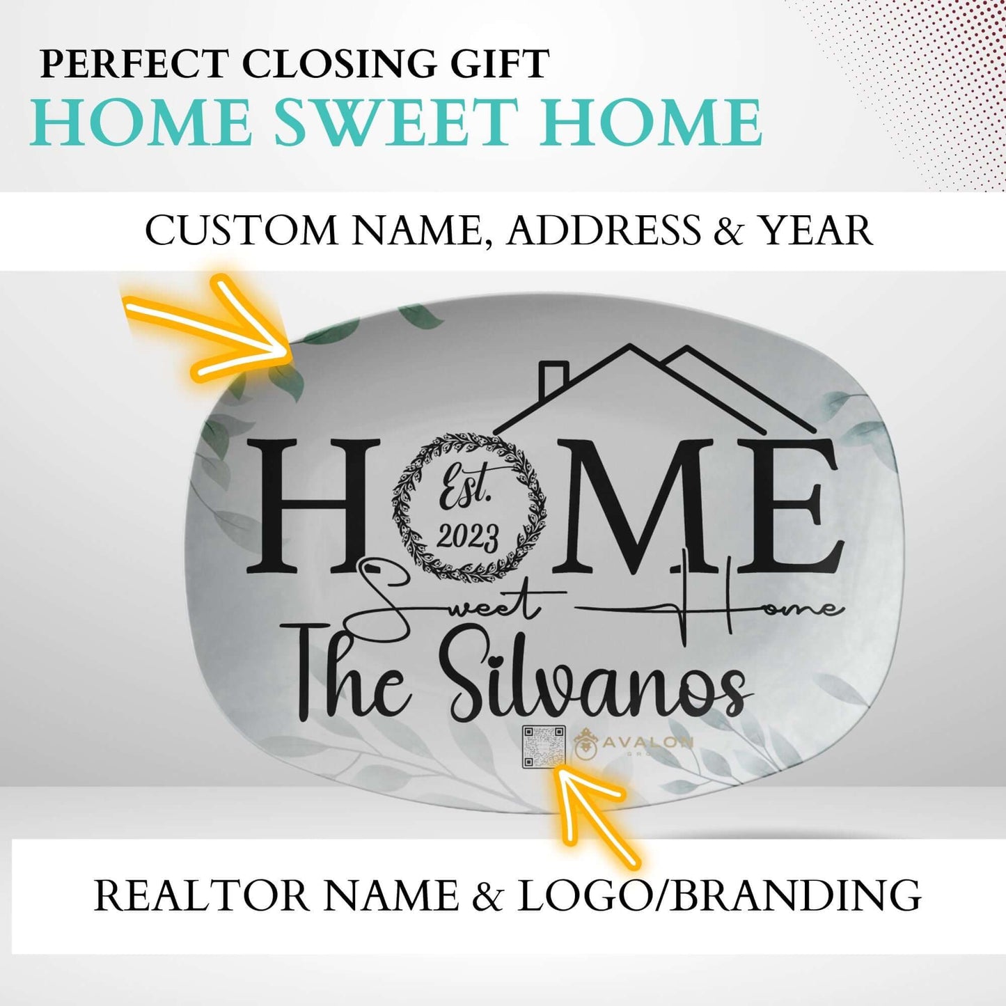 Personalized Housewarming Serving Tray Home Sweet Home Custom Gift