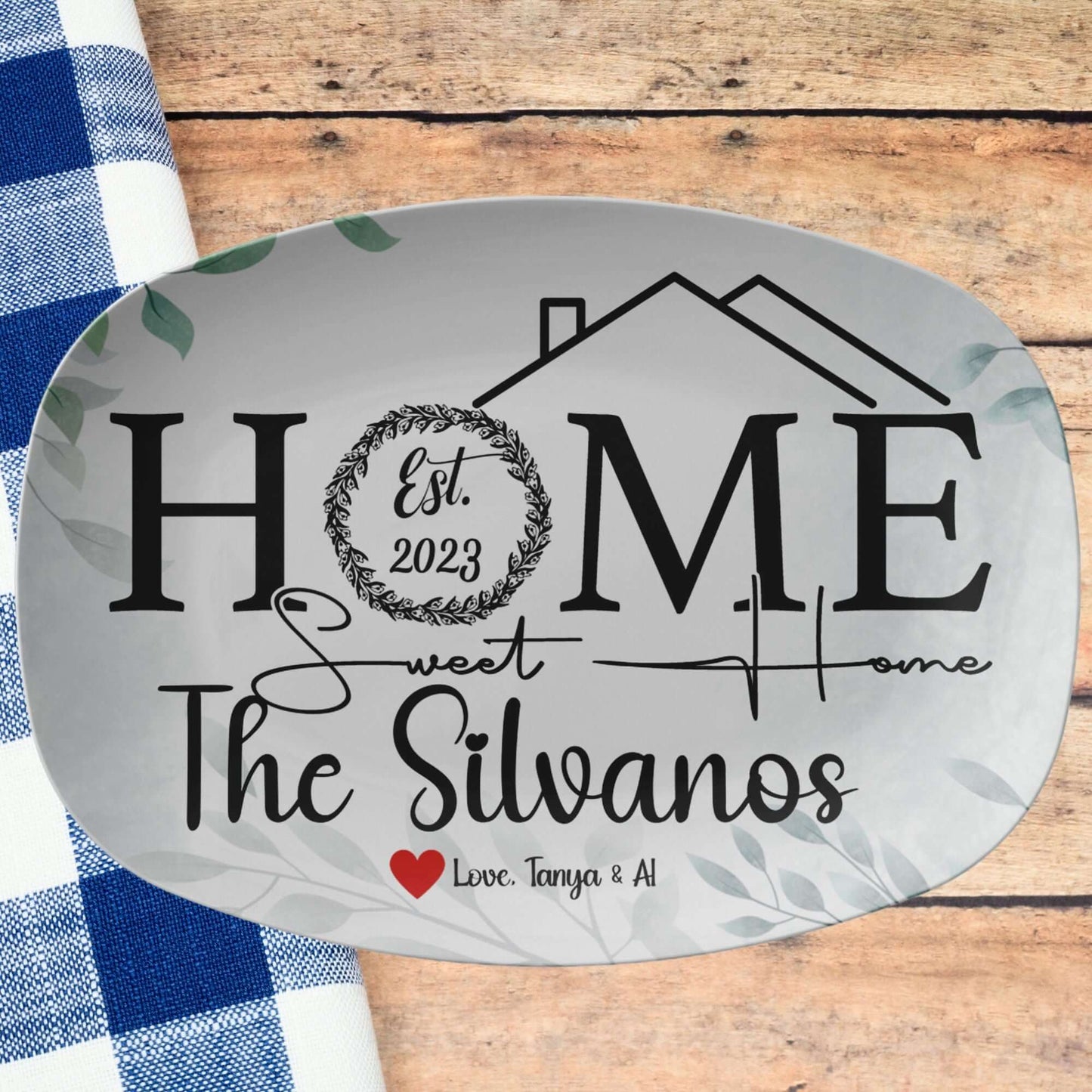 Personalized Housewarming Serving Tray Home Sweet Home Custom Gift