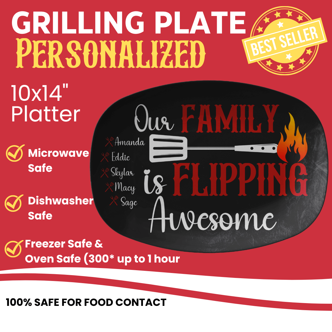 Our Family Is Flipping Awesome - Personalized BBQ Serving Platter