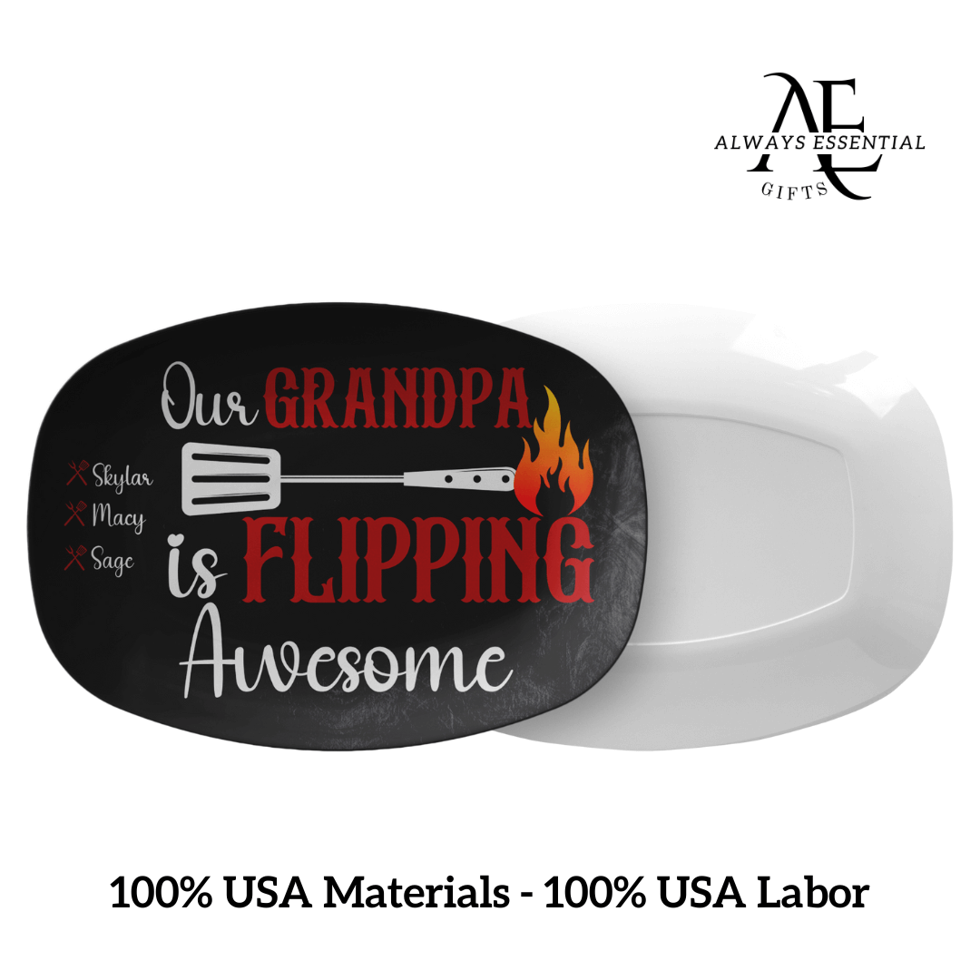 Our Family Is Flipping Awesome - Personalized BBQ Serving Platter