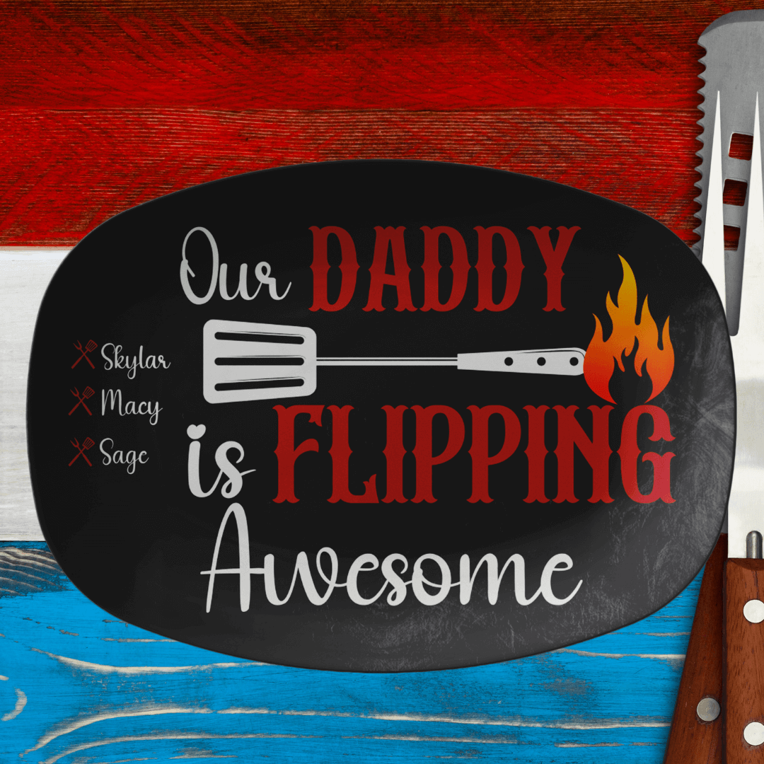 Our Family Is Flipping Awesome - Personalized BBQ Serving Platter