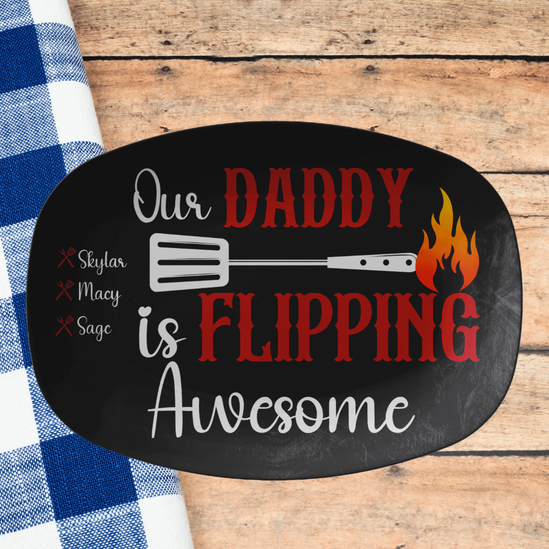 Our Family Is Flipping Awesome - Personalized BBQ Serving Platter