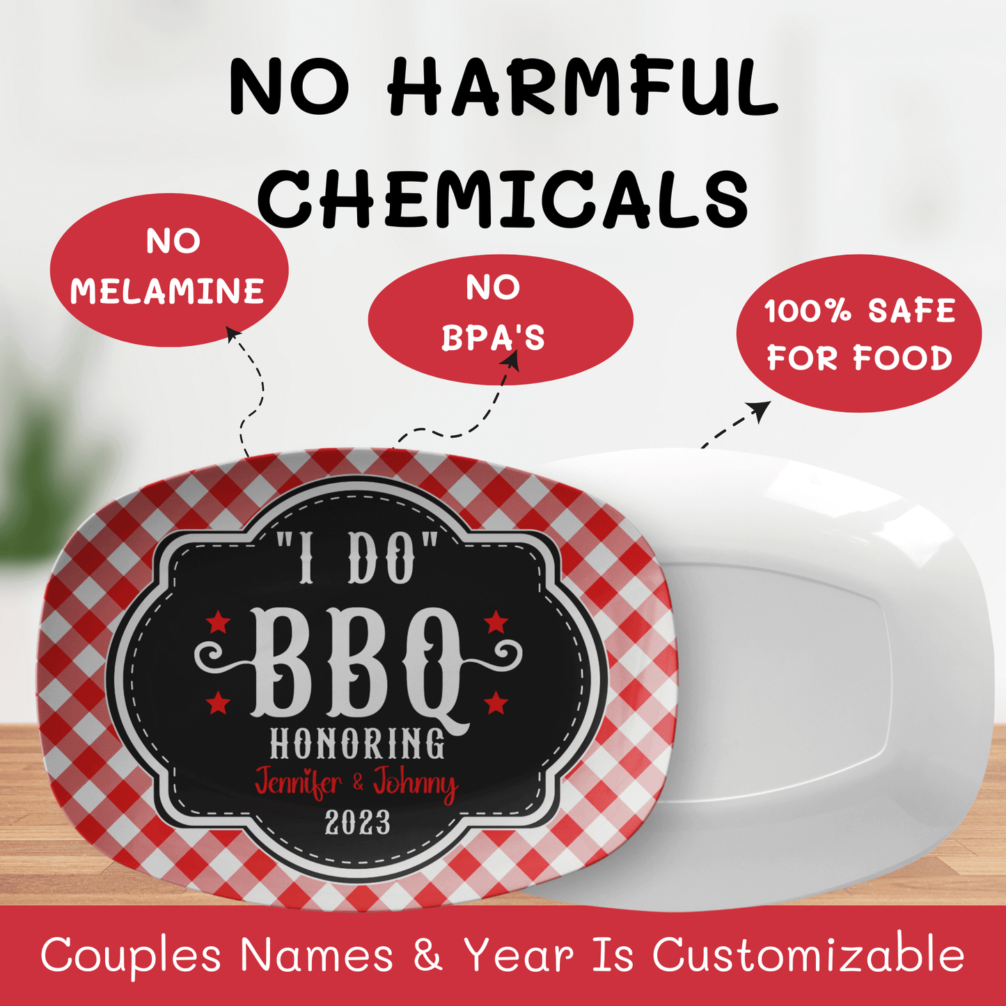 Personalized "I Do" BBQ Custom Grilling Platter - Unique Engagement Gift