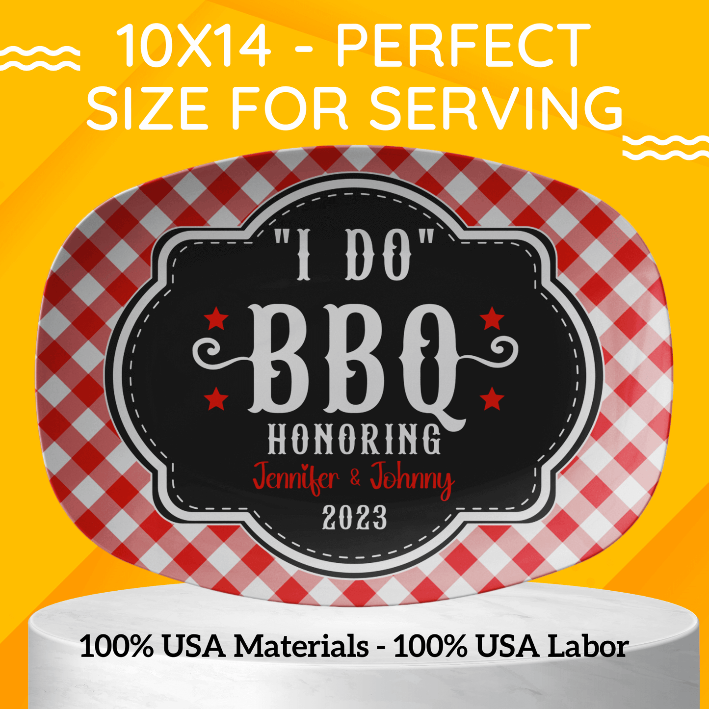 Personalized "I Do" BBQ Custom Grilling Platter - Unique Engagement Gift