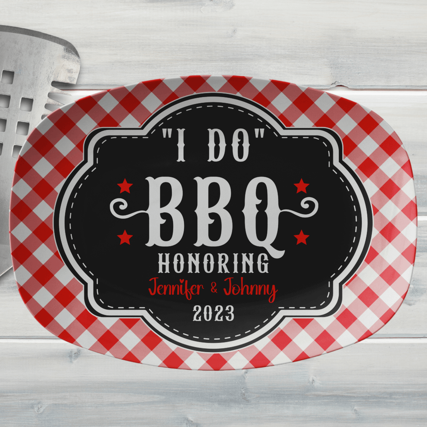 Personalized "I Do" BBQ Custom Grilling Platter - Unique Engagement Gift