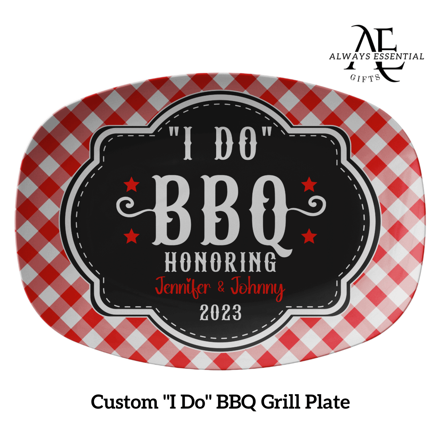 Personalized "I Do" BBQ Custom Grilling Platter - Unique Engagement Gift