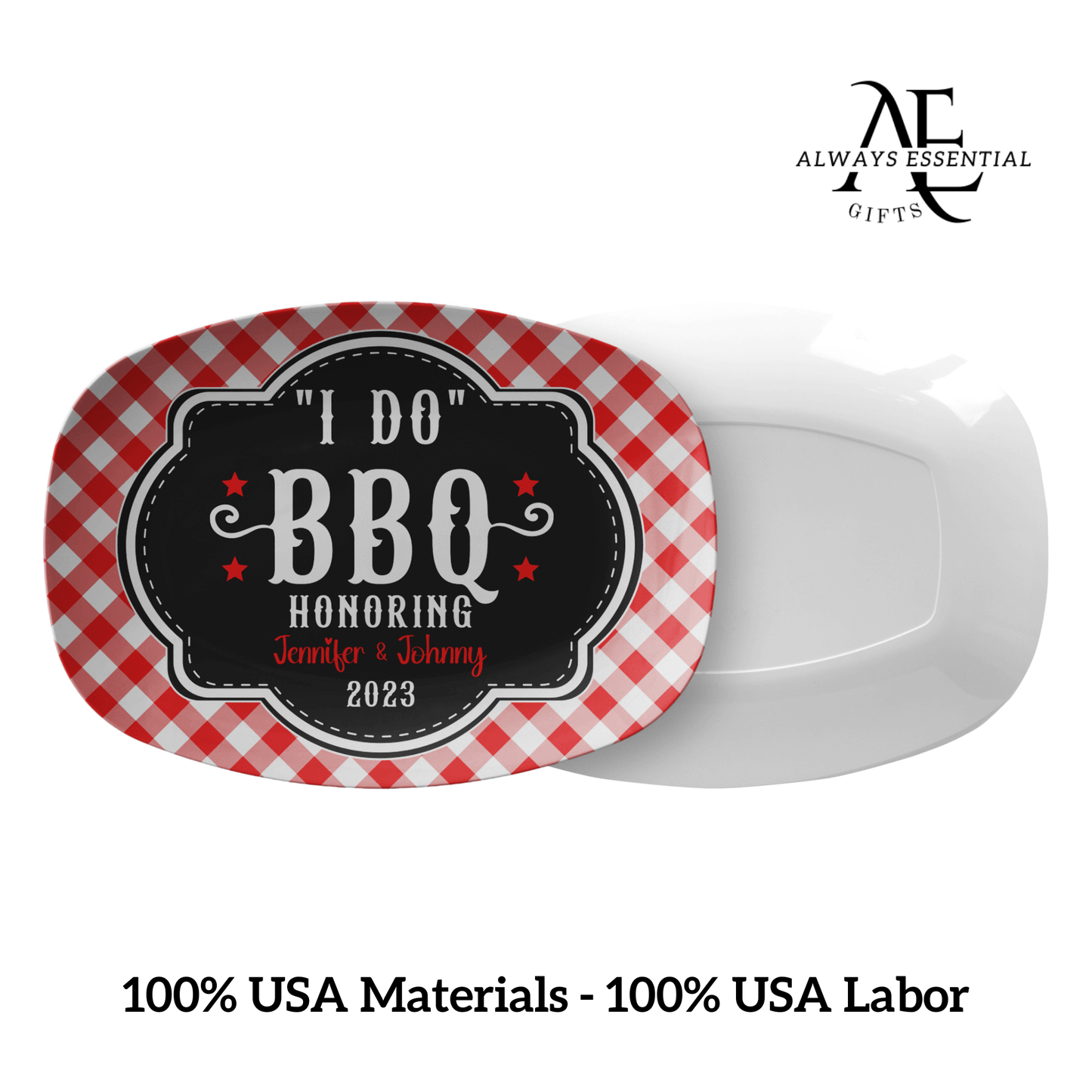 Personalized "I Do" BBQ Custom Grilling Platter - Unique Engagement Gift