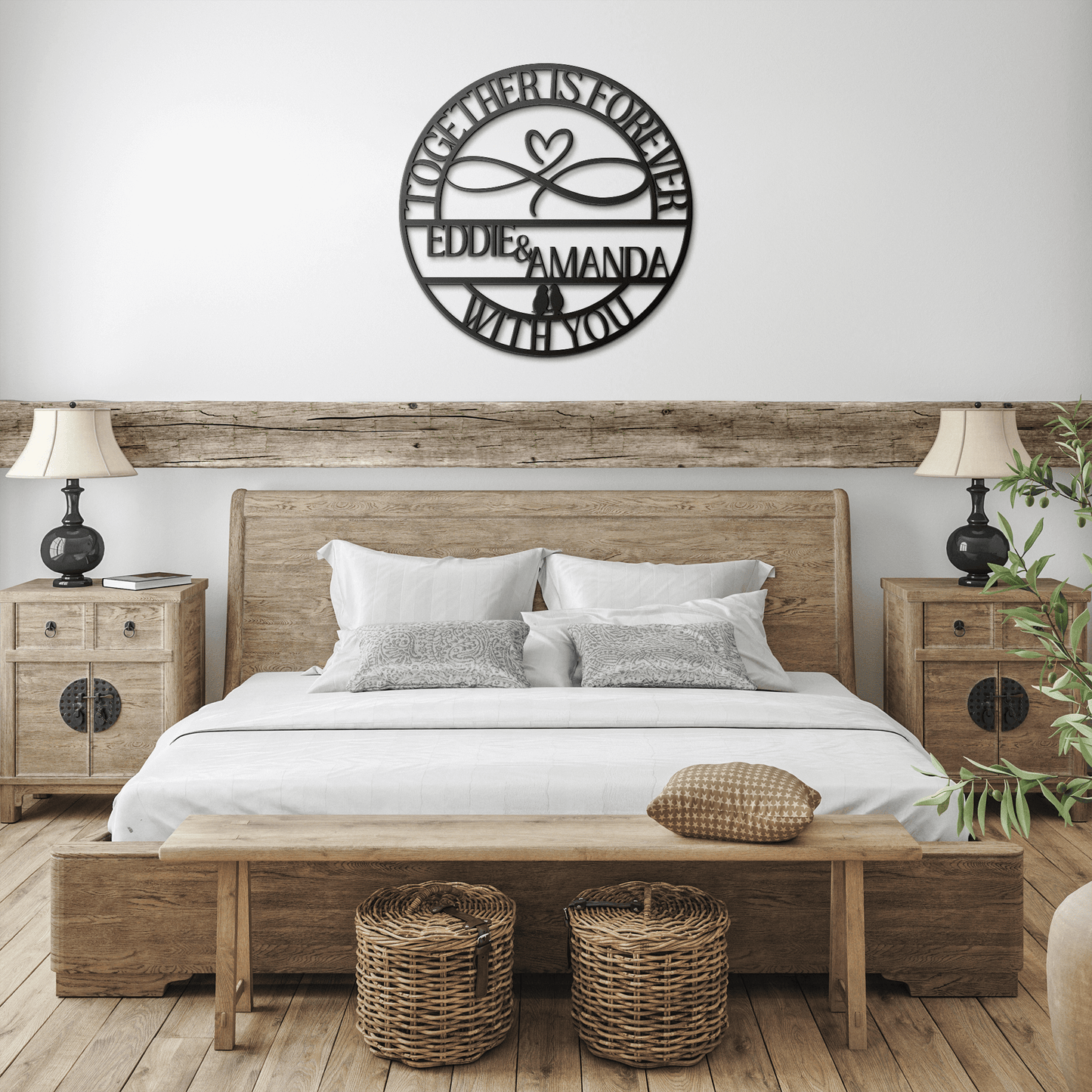 Personalized Heart Infinity Metal Wall Art Sign