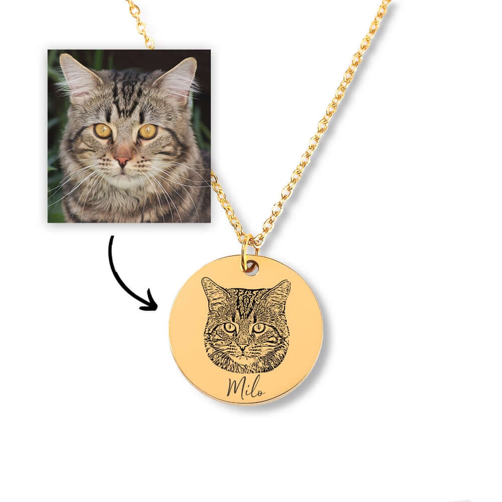 Custom Dog Portrait Necklace - Dog Mom Necklace Personalized